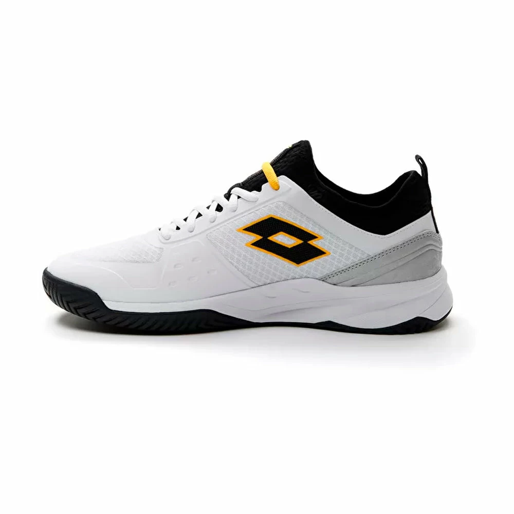 Lotto Mirage 500 All Court (Men's) - All White/All Black/Saffron - Image 4