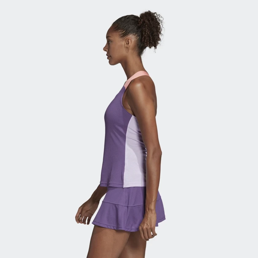 Adidas Gameset Heat.RDY Y-Tank (Women's) - Tech Purple/Shock Yellow (Available Size: XL) - Image 4
