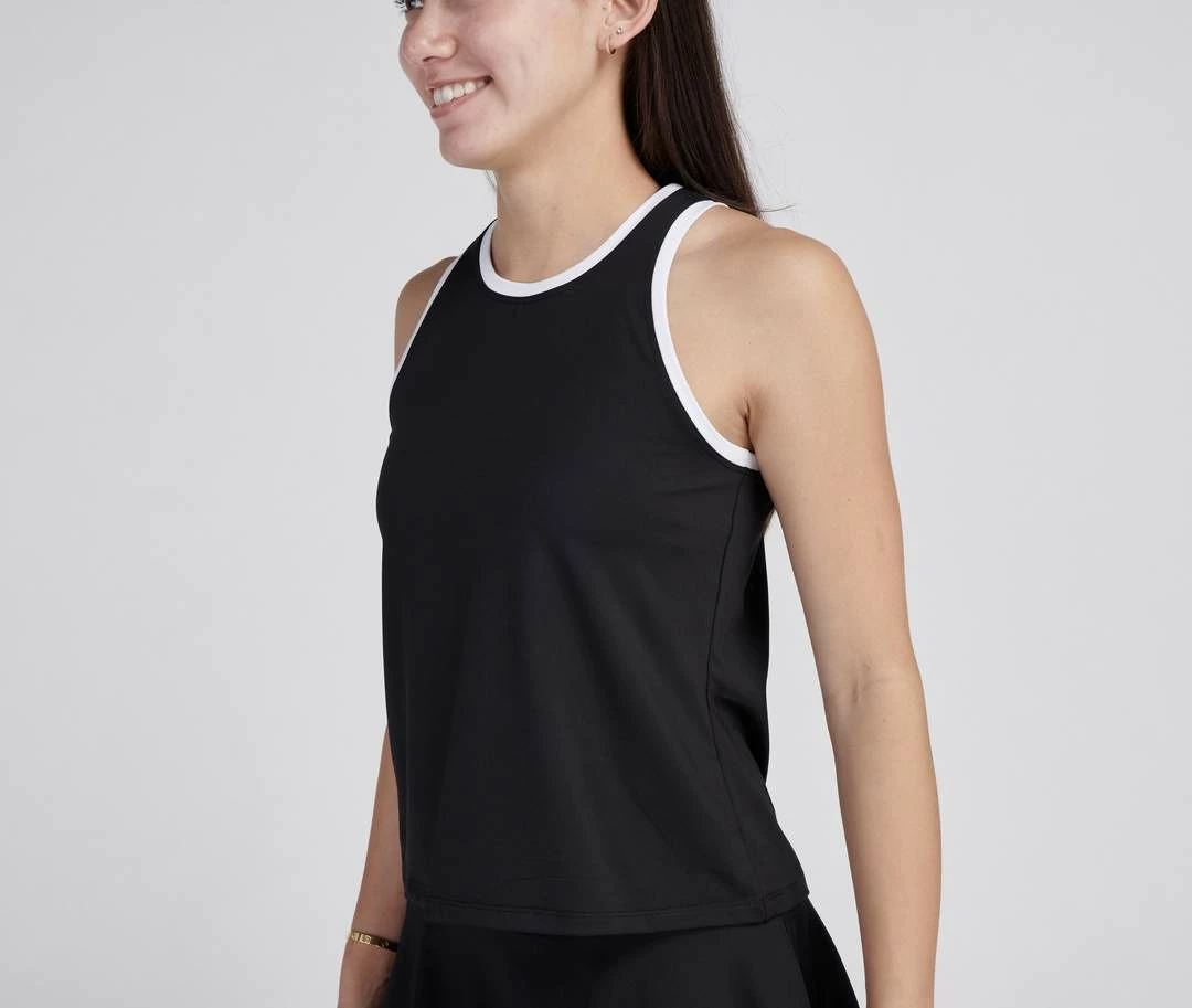 Ace Athletics Ace Sienna High Neck Tank (Women's) - Black/White - Image 2