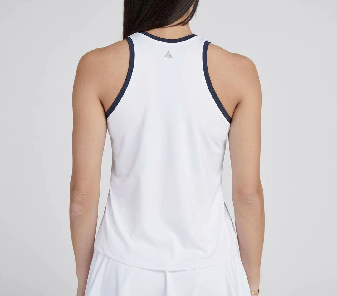Ace Athletics Ace Sienna High Neck Tank (Women's) - White/Navy - Image 3