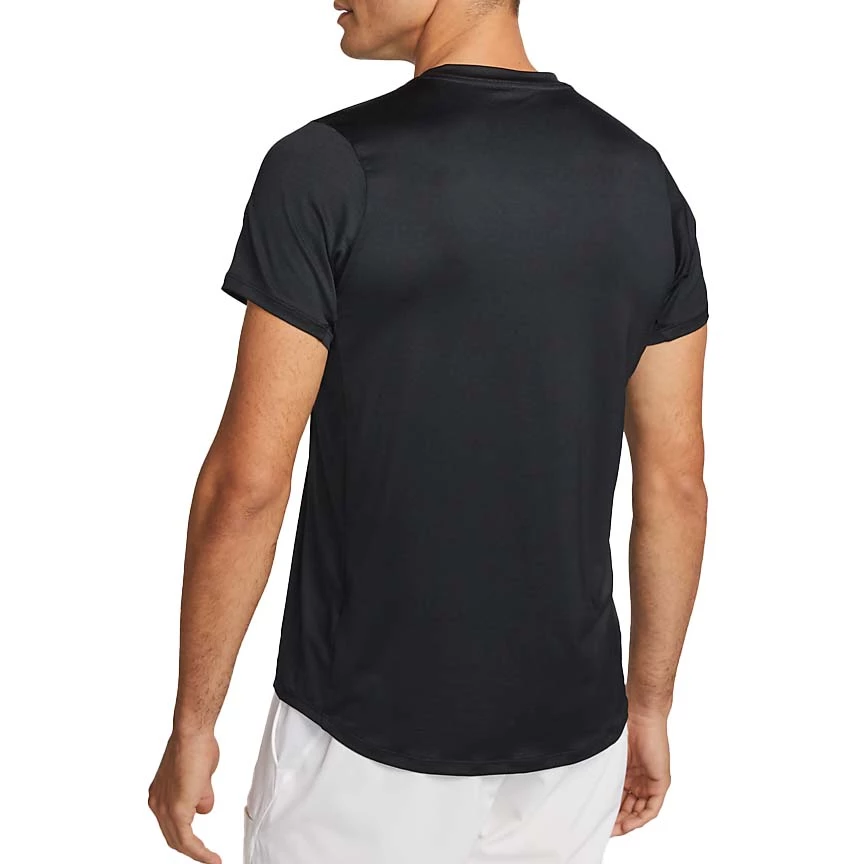 Nike Court Dri-Fit Advantage Top (Men's) - Black/White - Image 2