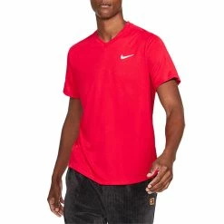 Nike Court Dri-Fit Victory Top (Men's) - University Red/White (Available Size: S, XL)