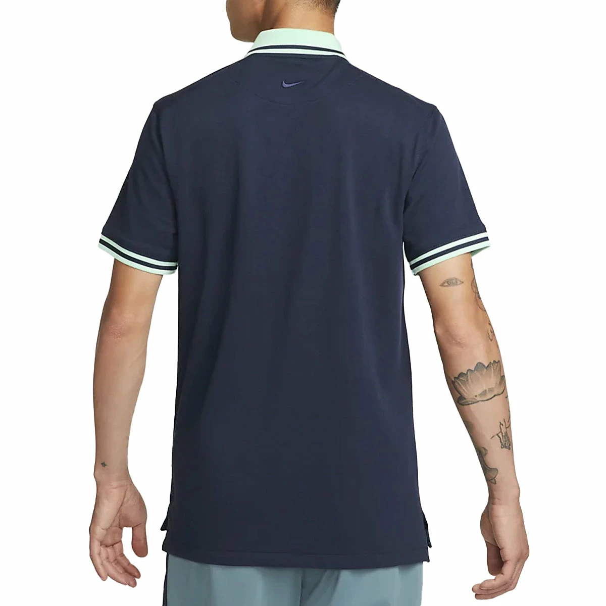 Nike Dri-Fit Heritage Slim-Fit Polo (Men's) - Obsidian/Mint Foam - Image 2