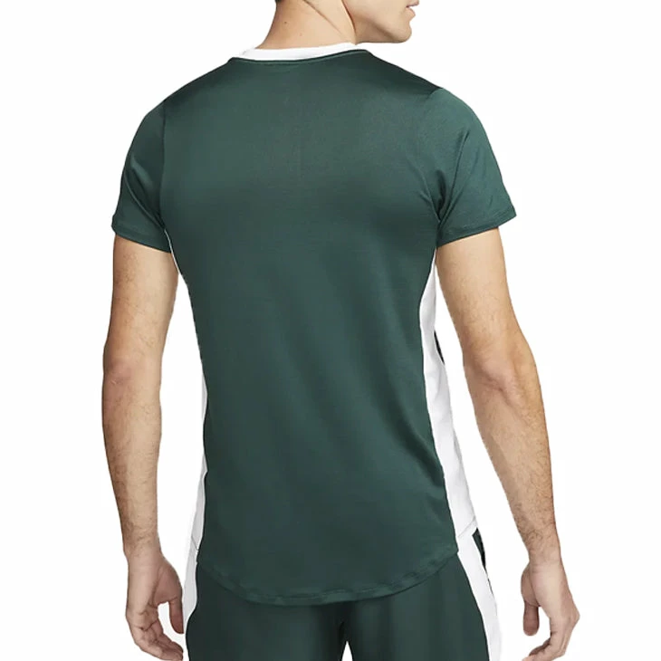Nike Court Dri-Fit Advantage Polo (Men's) - Pro Green/White/White - Image 2