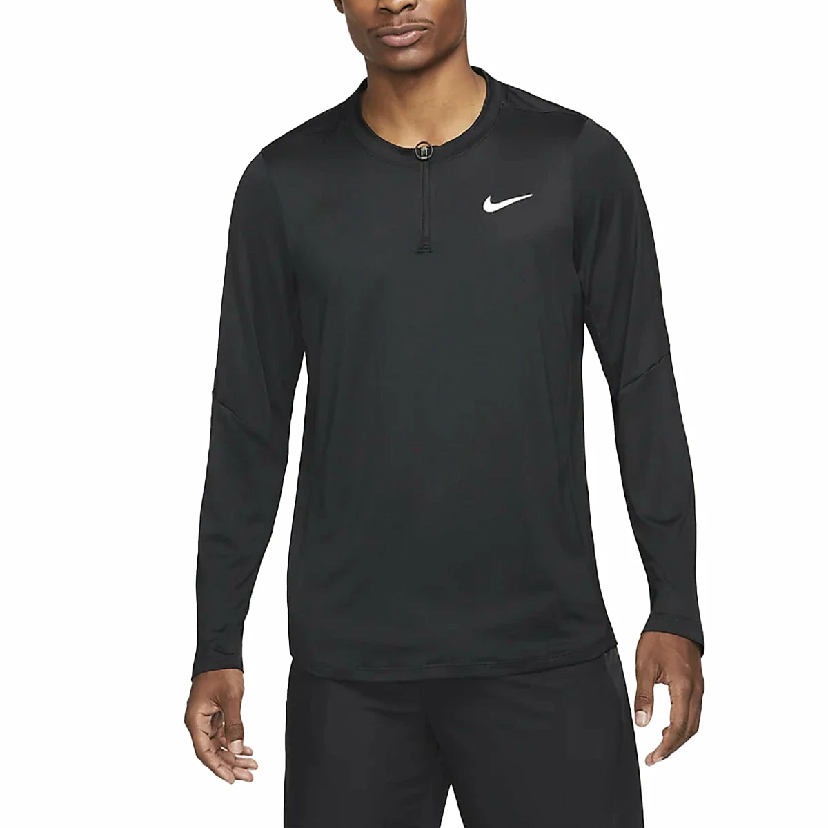 Nike Court Dri-Fit Advantage Half-Zip Top (Men's) - Black/Black/White