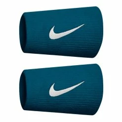 Nike Premier Doublewide Tennis Wristbands - Green Abyss/White