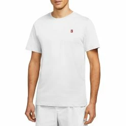 Nike Court Emb Tee (Men's) - White/Habanero Red