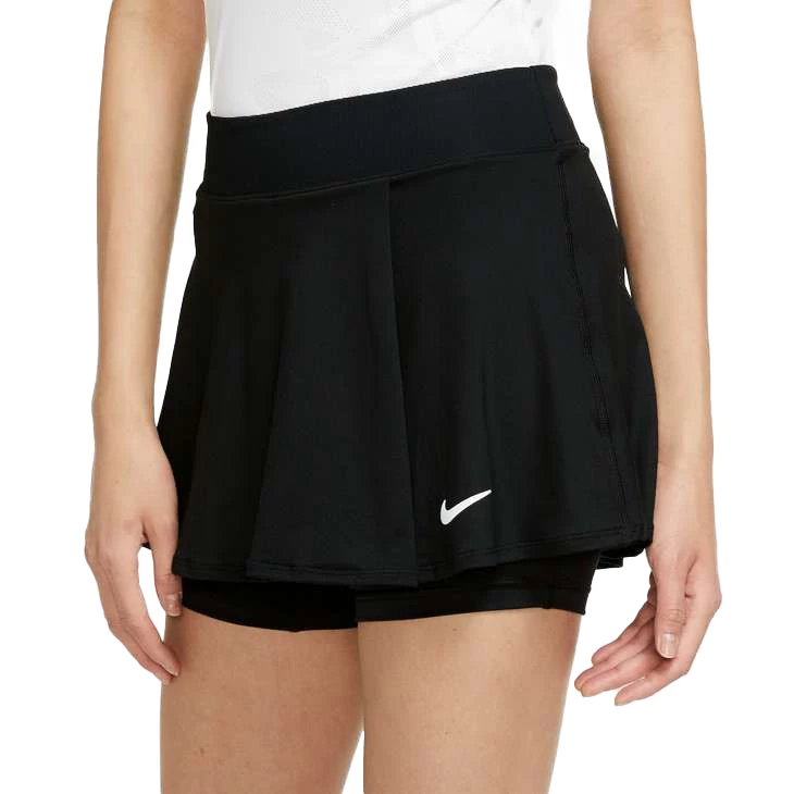 Nike Court Dri-Fit Victory Flouncy Tennis Skirt (Women's) - Black/White - Image 2